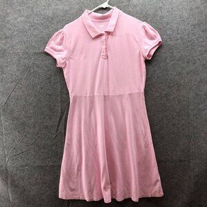 Old Navy Girls XXL 16 Plus Pink Polo Dress Short Sleeve Uniform A-Line Puff‎